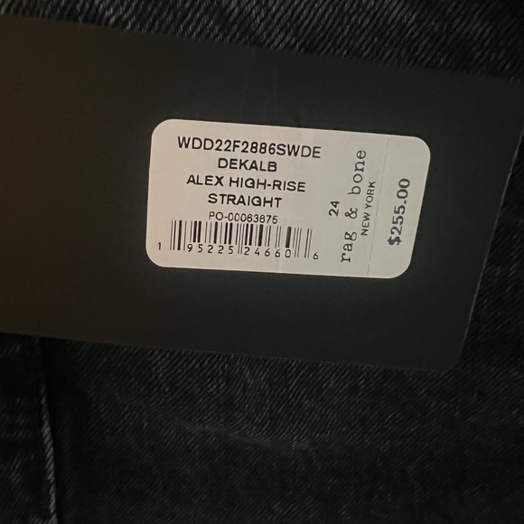 NWT Rag & Bone Alex High Rise Straight Jeans (Color Dekalb) (size 24) - Picture 6 of 10